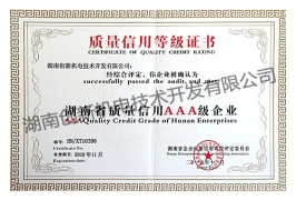 質(zhì)量信用等級證書